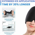 360° Massage Migraine Relief Hat Stress Relief Eye Mask Gel Hot Cold Therapy Headache Pain Relief Cap  Ice Head Wrap for Headache and Puffy Eyes Doba