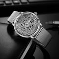 Men's Transparent Cutout Roman Mesh Quartz Watch Doba
