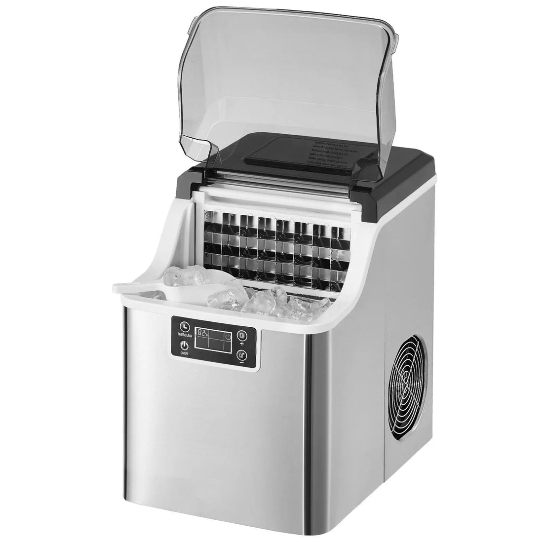 Countertop Ice Maker, 24 Cubes Ready in 15 Mins, 45lbs in 24Hrs, Self-Cleaning Portable Ice Maker with Ice Scoop and Basket, Ice Machine with 3 Sizes Ice Cube for Home Kitchen Office Party Doba