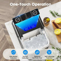 Countertop Ice Maker, Self-Cleaning Portable Ice Maker Machine with Handle and Ice Scoop 9Pcs/6Min 26.5Lbs/24H Black Doba