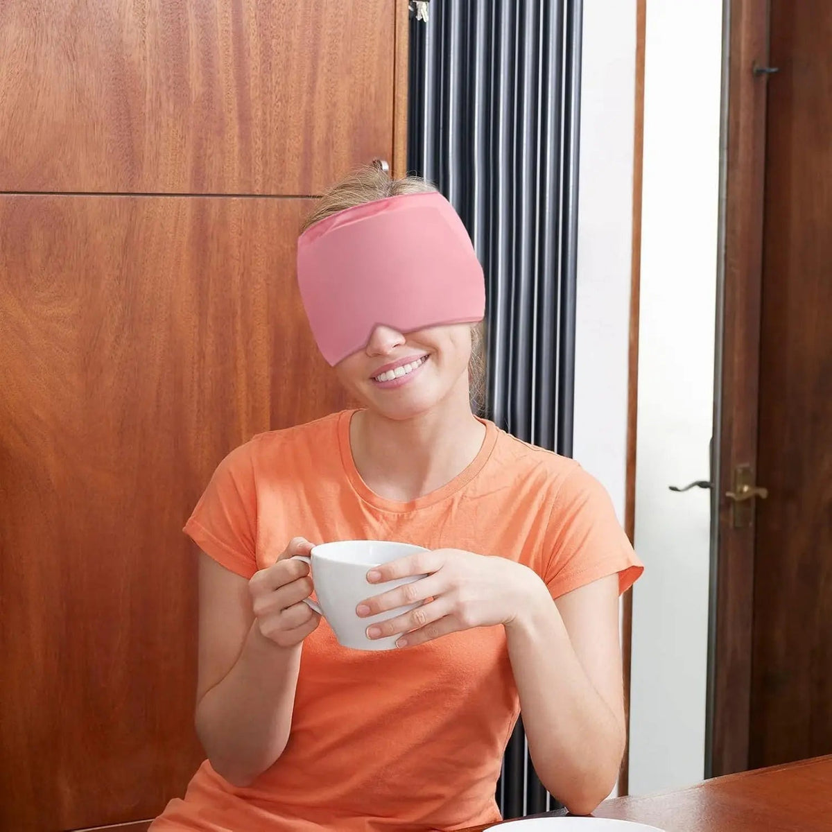 360° Massage Migraine Relief Hat Stress Relief Eye Mask Gel Hot Cold Therapy Headache Pain Relief Cap  Ice Head Wrap for Headache and Puffy Eyes Doba
