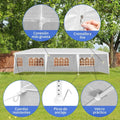 10'x30' Outdoor Party Tent with 8 Removable Sidewalls, Waterproof Canopy Patio Wedding Gazebo, White (self-pickup ONLY) Doba