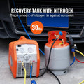 Refrigerant Recovery Tank, 30 LBS Capacity, 400 psi Portable Cylinder Tank with Y-Valve for Liquid/Vapor, High-sealing Recovery Can for R22/R134A/R410A, Orange+Gray Doba