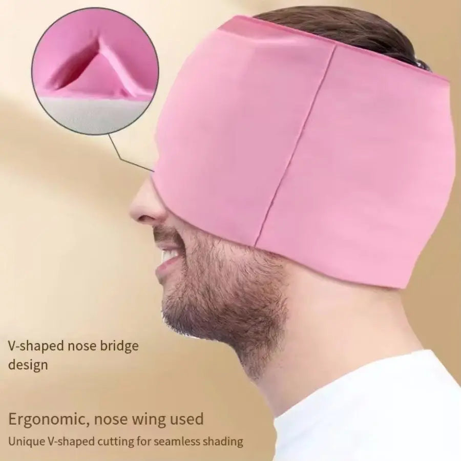 360° Massage Migraine Relief Hat Stress Relief Eye Mask Gel Hot Cold Therapy Headache Pain Relief Cap  Ice Head Wrap for Headache and Puffy Eyes Doba